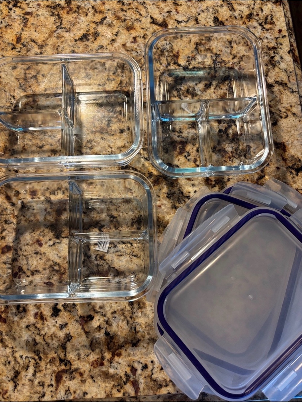 Target Glass Meal Prep Containers with Blue Lids - Set of 3